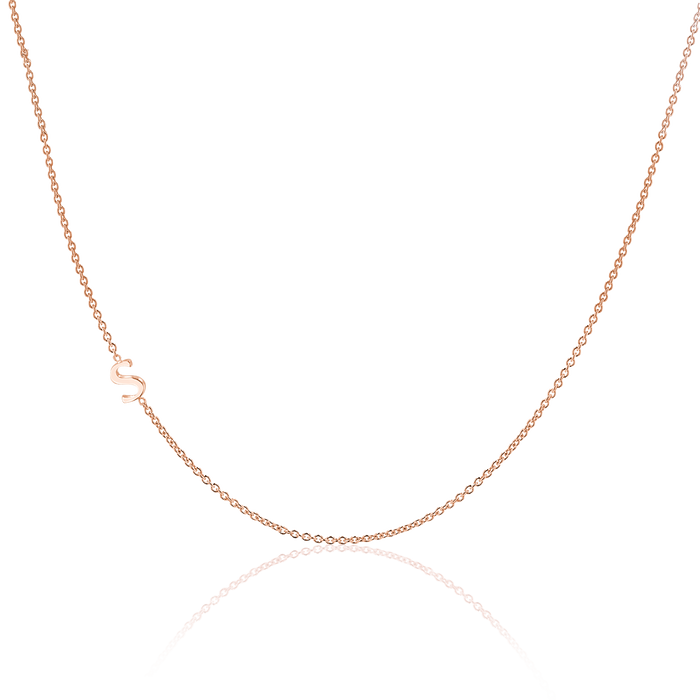 14K Gold Asymmetrical Initial Necklace