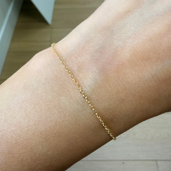 14K Gold Cable Chain Bracelet
