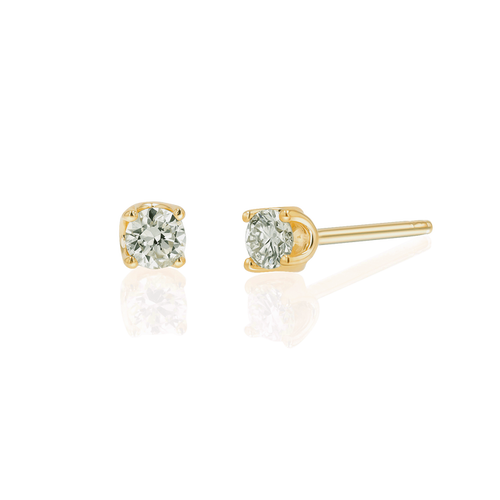 14K Gold Solitaire Studs