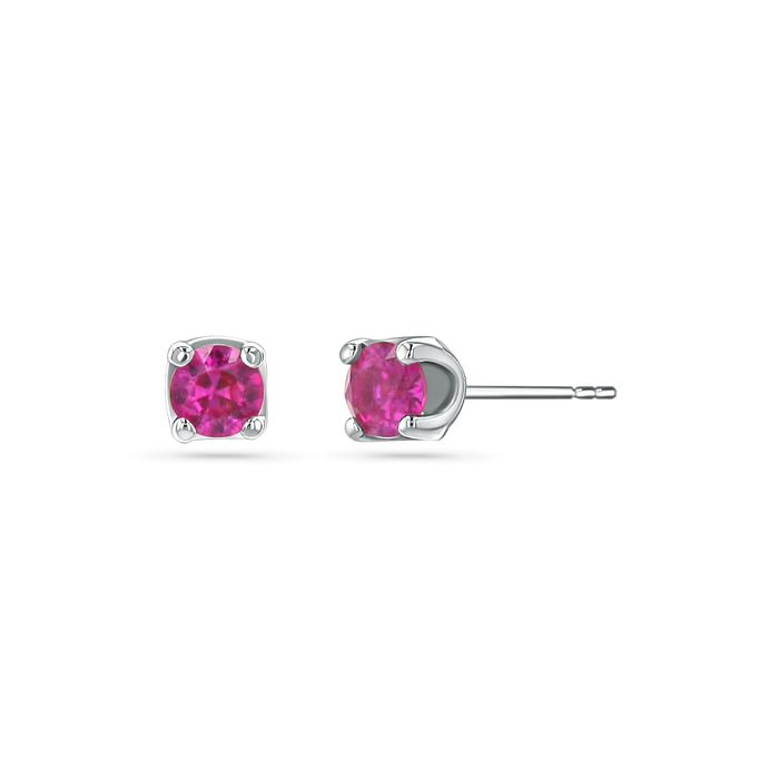 14K White Gold / Hot Pink Sapphire / 2.0mm