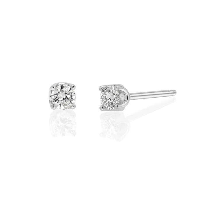 14K Gold Solitaire Studs