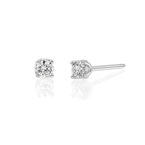 14K Gold Solitaire Studs