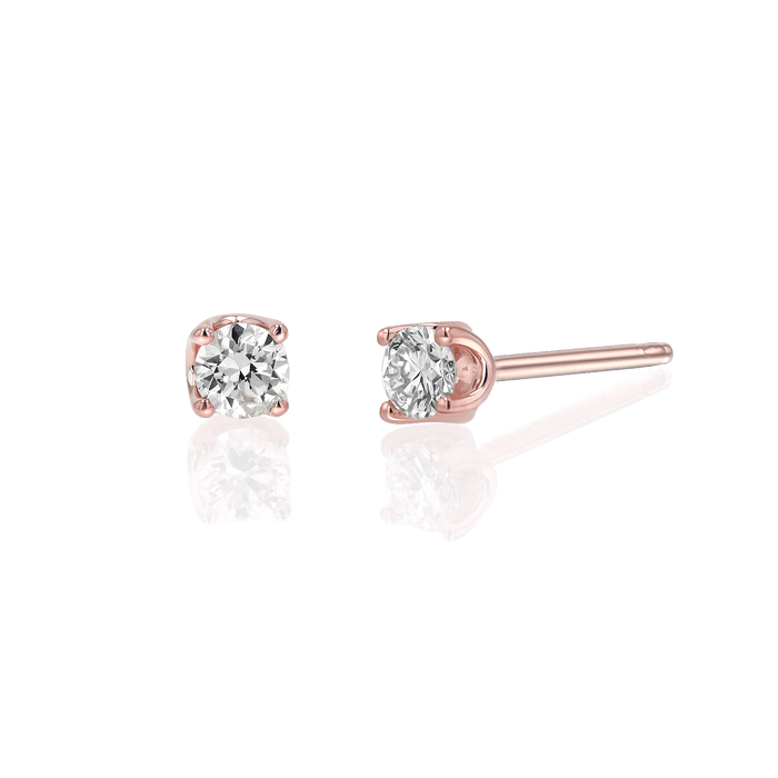 14K Gold Solitaire Studs