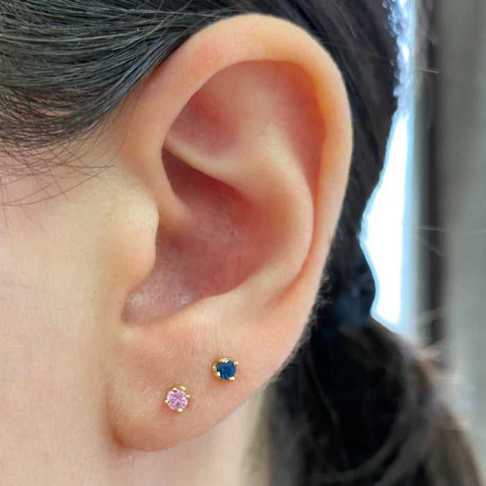 14K Gold Solitaire Studs