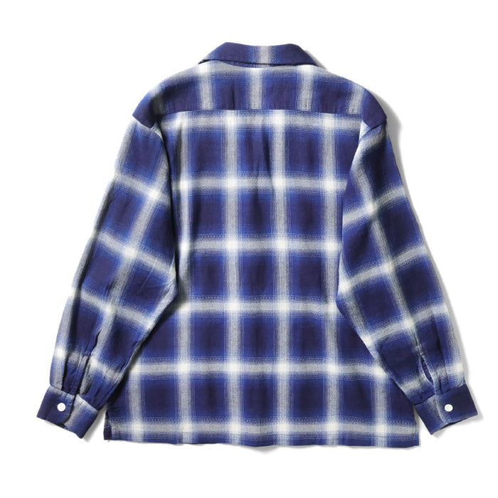 41272 INDIGO HB OMBRE CHECK L/S SHIRT - INDIGO ONE WASH