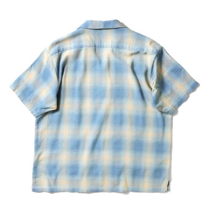 41273 INDIGO HB OMBRE CHECK S/S SHIRT - INDIGO BLEACH