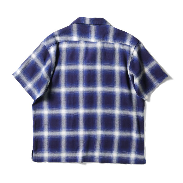 41273 INDIGO HB OMBRE CHECK S/S SHIRT - INDIGO ONE WASH