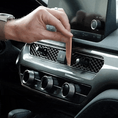 Video of Offroam Phone Mount installed securely in Acura Integra 2023-2026. This premium phone mount installs easily without drilling or glue. High force magnets hold phone on any trail, road, or track. Perfect placement without blocking screens, driver view, or air flow. Fully adjustable positioning.