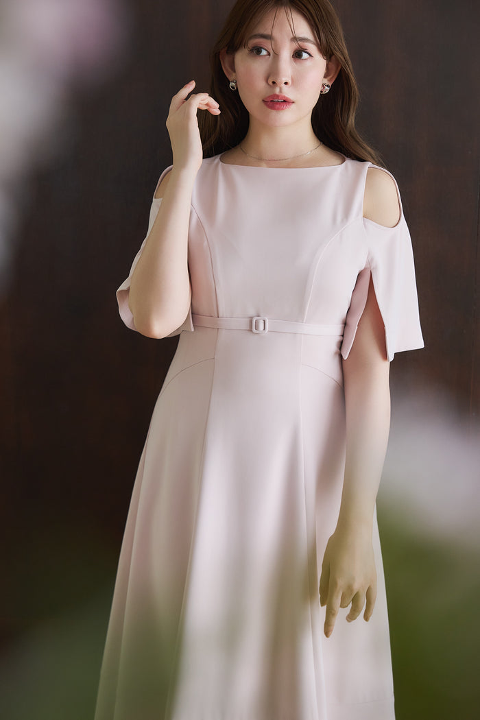 Adelaide Slit Sleeve Belted Dress