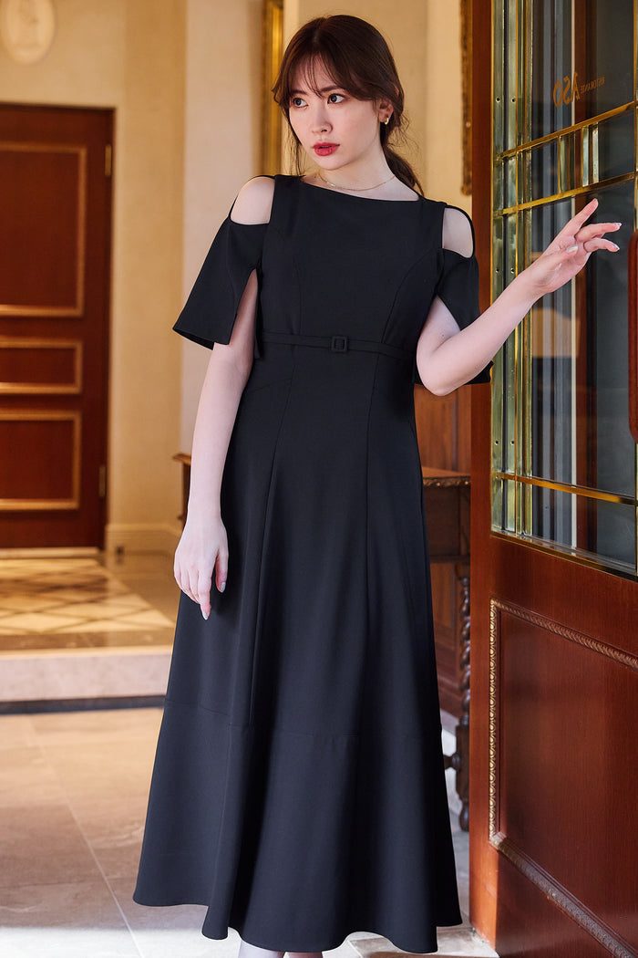 Adelaide Slit Sleeve Belted Dress