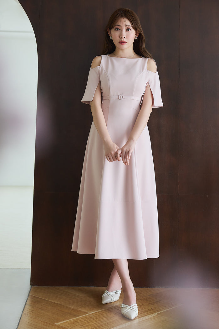 Adelaide Slit Sleeve Belted Dress