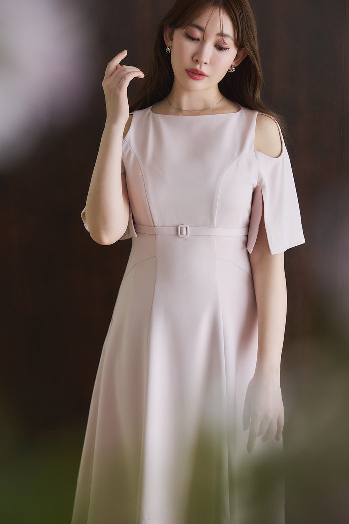 Adelaide Slit Sleeve Belted Dress