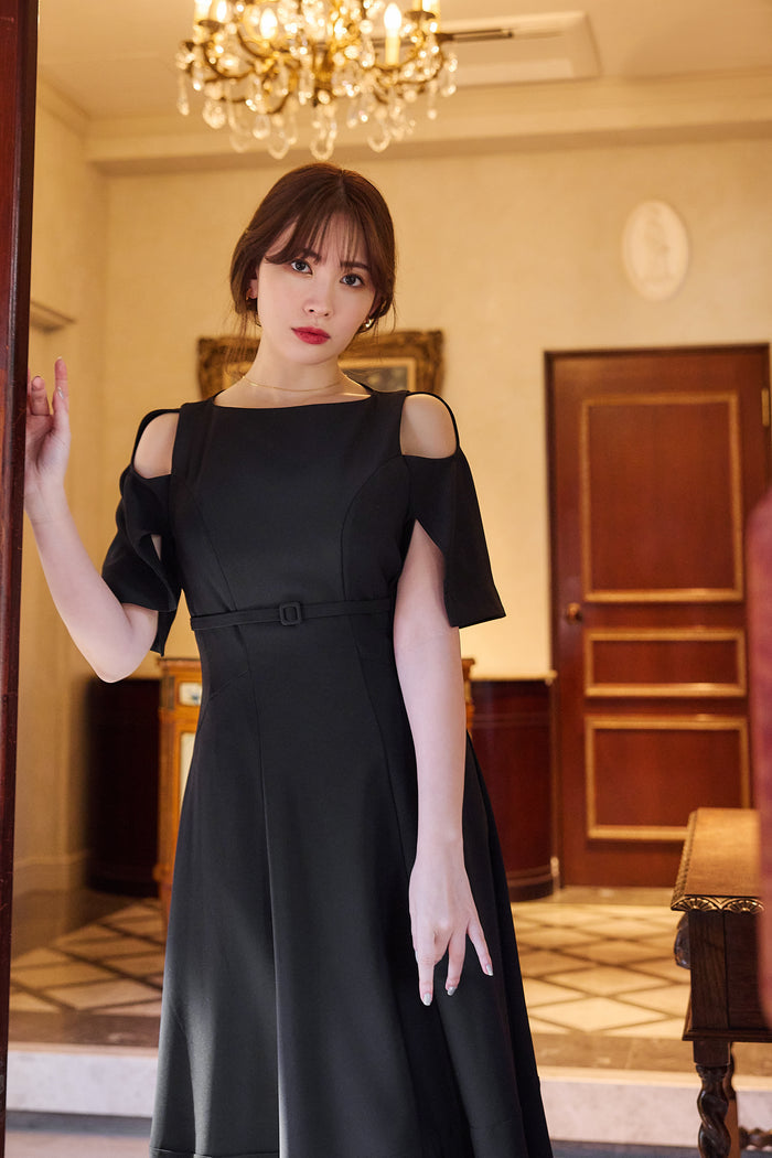 Adelaide Slit Sleeve Belted Dress