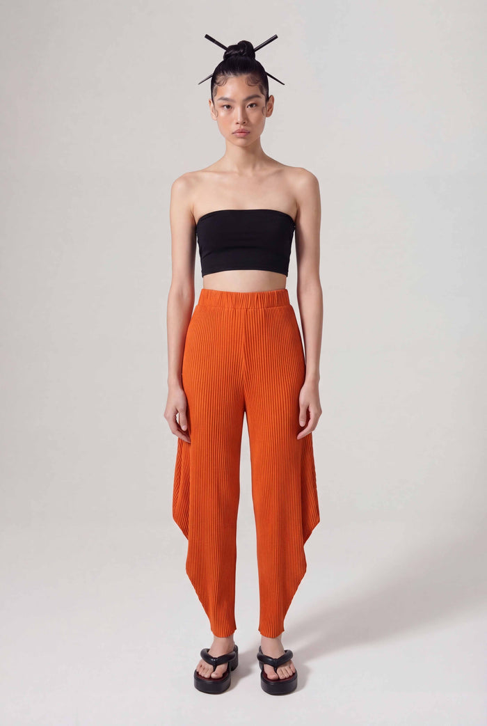 Amber Yanları Drape Detaylı Plise Pantolon-Y263013030