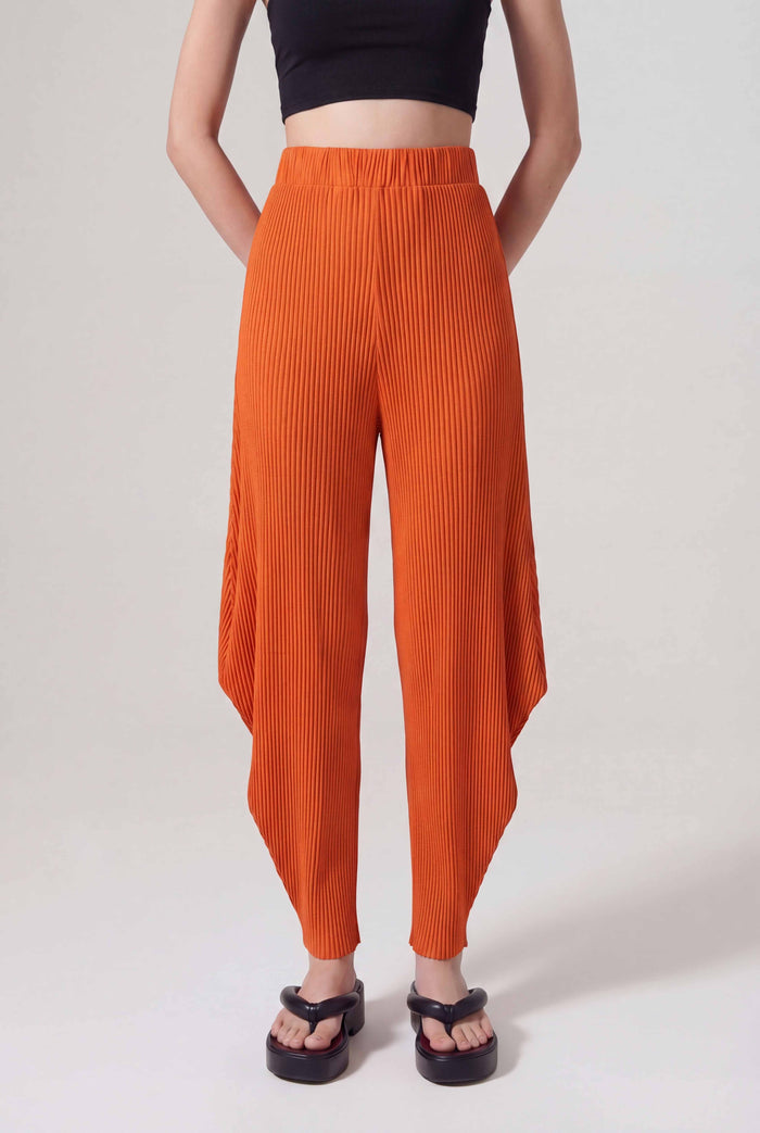 Amber Yanları Drape Detaylı Plise Pantolon-Y263013030