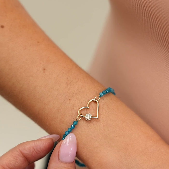 Apatite Bead Connector Bracelet