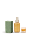 Bacne Reset Set von nkm: Hautklärender Reinigungsblock, Antimikrobieller Toner und Punktuelle Pickel Paste