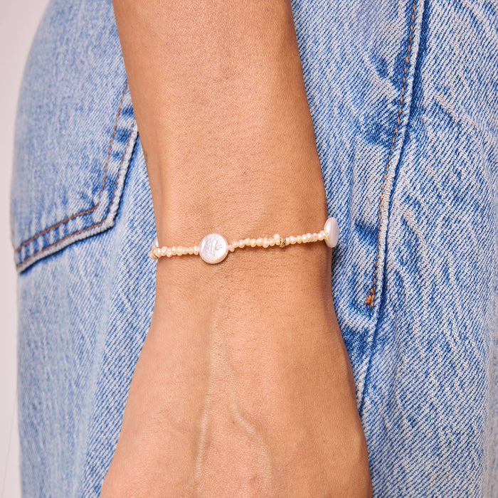 Baroque Coin Pearl Station Bracelet