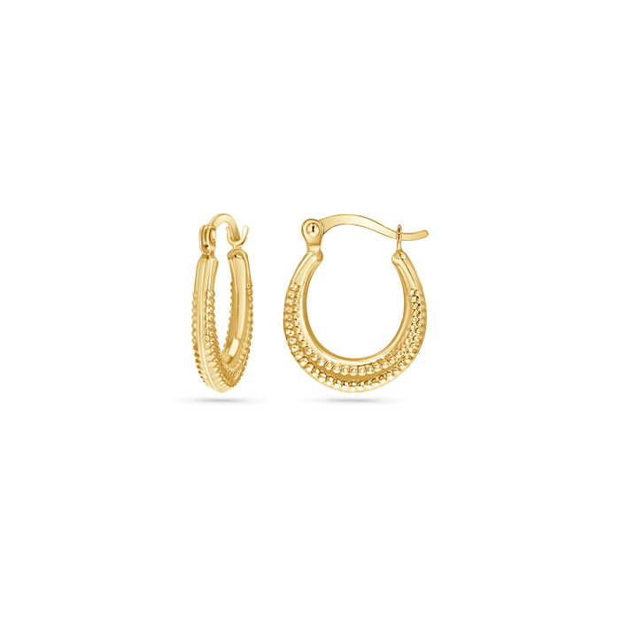 Beaded Crescent Hoops