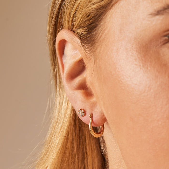 Beaded Crescent Hoops