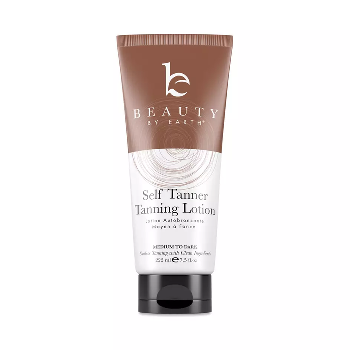 Tube of Beauty by Earth Self Tanner Tanning Lotion on a white background