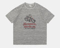 BR-25290 STANDARD TSURIAMI Crew Neck Print T-Shirt Thompson MOTOR OIL - GRAY
