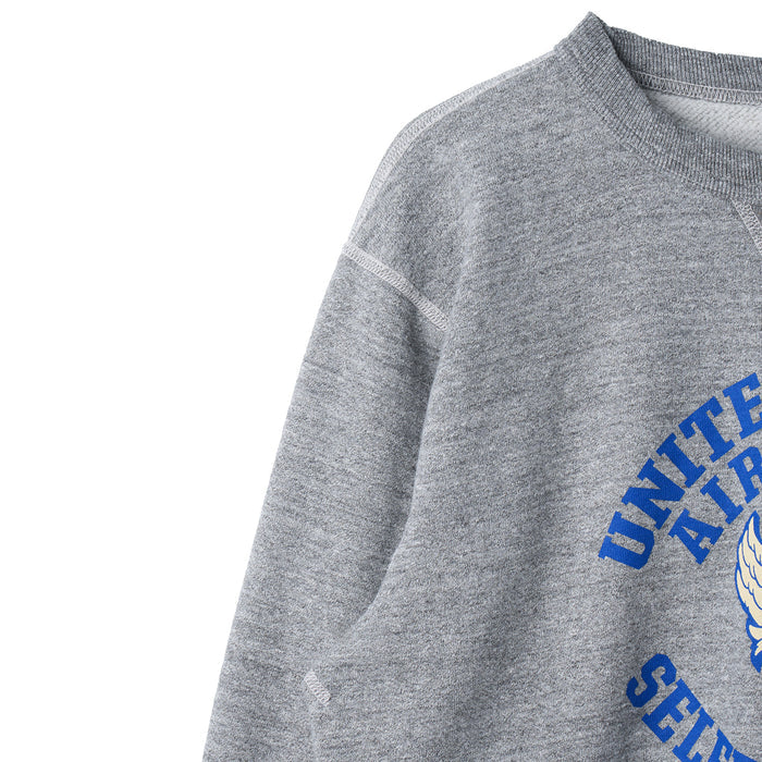 BR69630 SET-IN CREW NECK SWEAT SHIRT U.S.A.F SELFRIDGE FIELD - H.GRAY