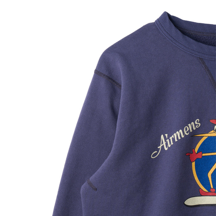 BR69632 SET-IN CREW NECK SWEAT SHIRT AIRMENS MOSQUITO CLUB - NAVY