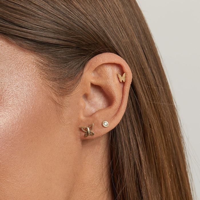 Butterfly Silhouette Stud Earrings