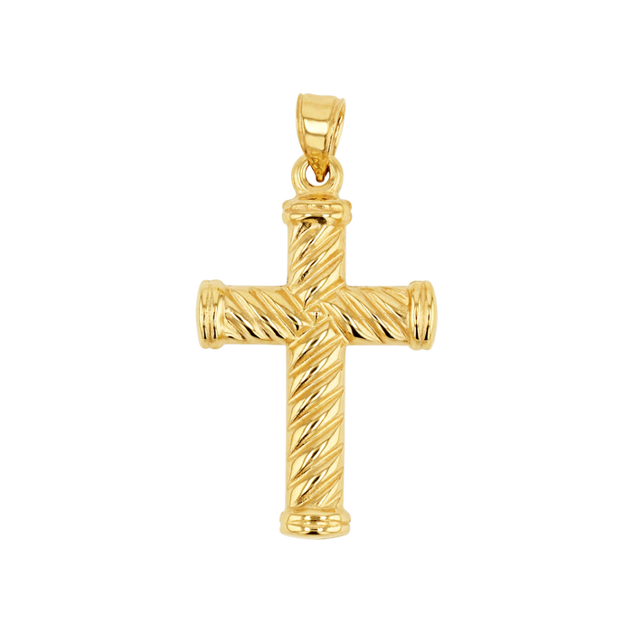 Cable Twist Cross Charm