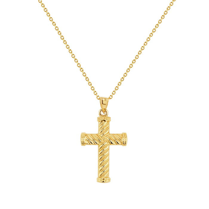Cable Twist Cross Charm