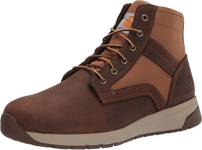 Force 5" Soft Toe Lightweight Sneaker Boot in Brown Leather & Tan Duck from the size view