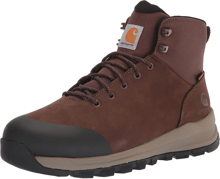 Outdoor WP 5" Alloy Toe Hiker Boot in Dark Brown Nubuck from the size view
