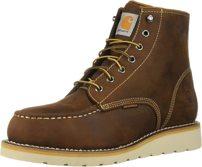 WP 6" Moc Steel Toe Wedge Work Boot in Dark Bison Oil Tanned from the size view