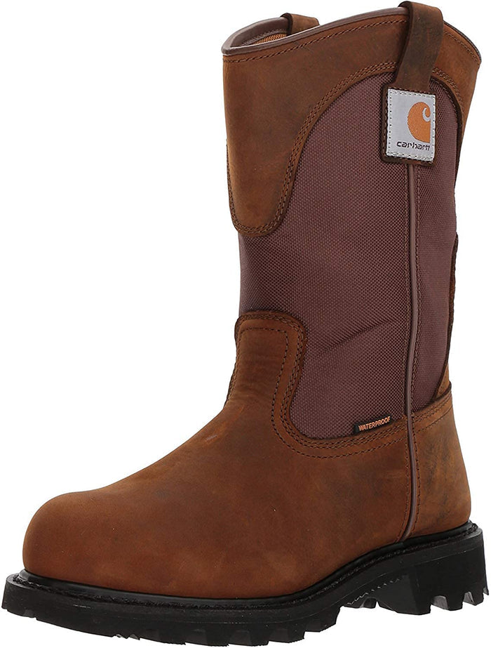 Traditional Welt WP 10" Steel Toe Wellington in Bison Brown Oil Tan from the size view