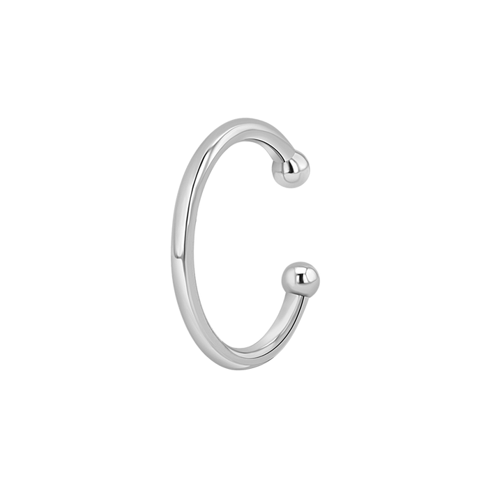 White gold solid and simple ear cuff.