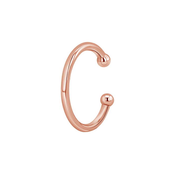 Rose gold solid and dainty ear cuff made with 14k gold.