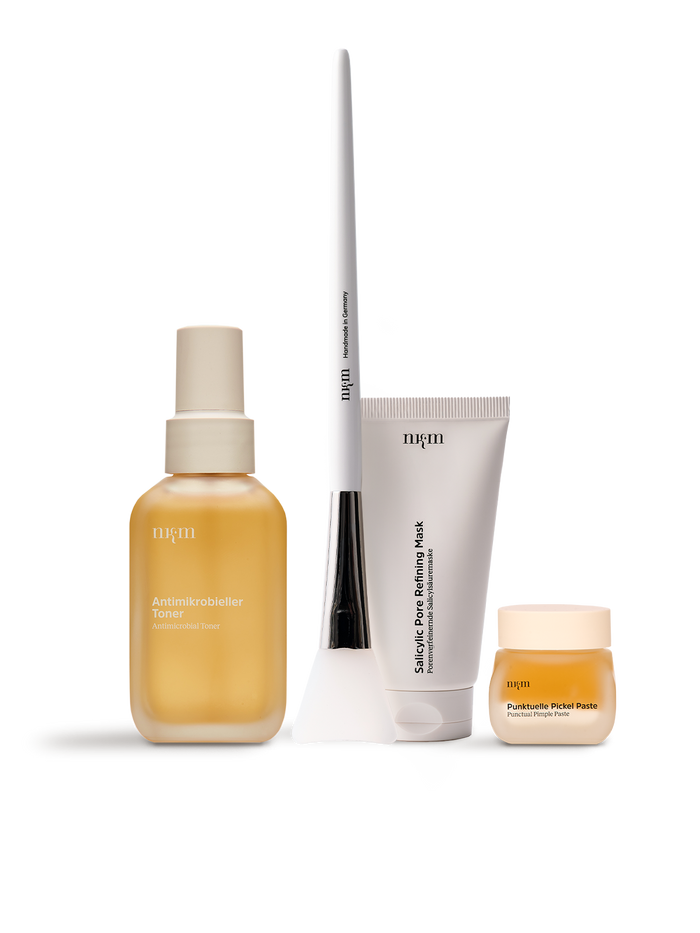 Set von nkm mit 3 Produkten und Maskenpinsel