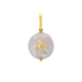 Coin Pearl Diamond Starburst Charm