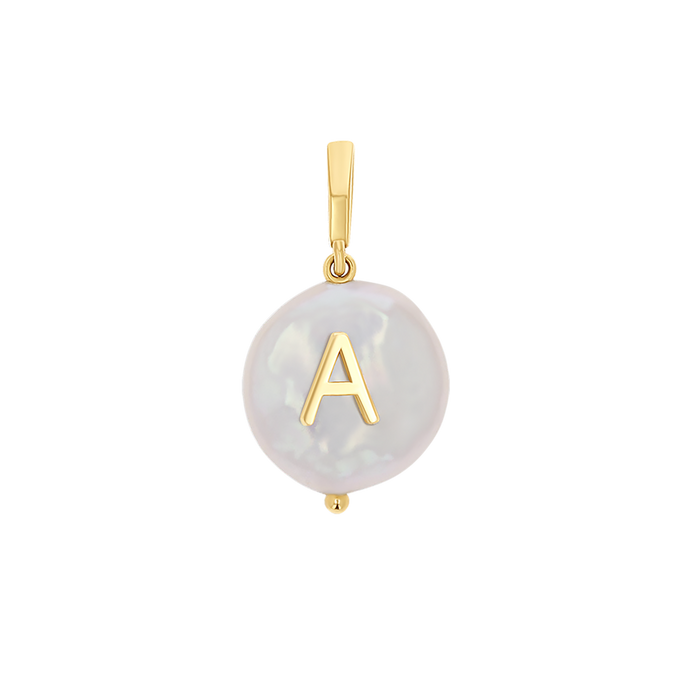 Coin Pearl Initial Charm