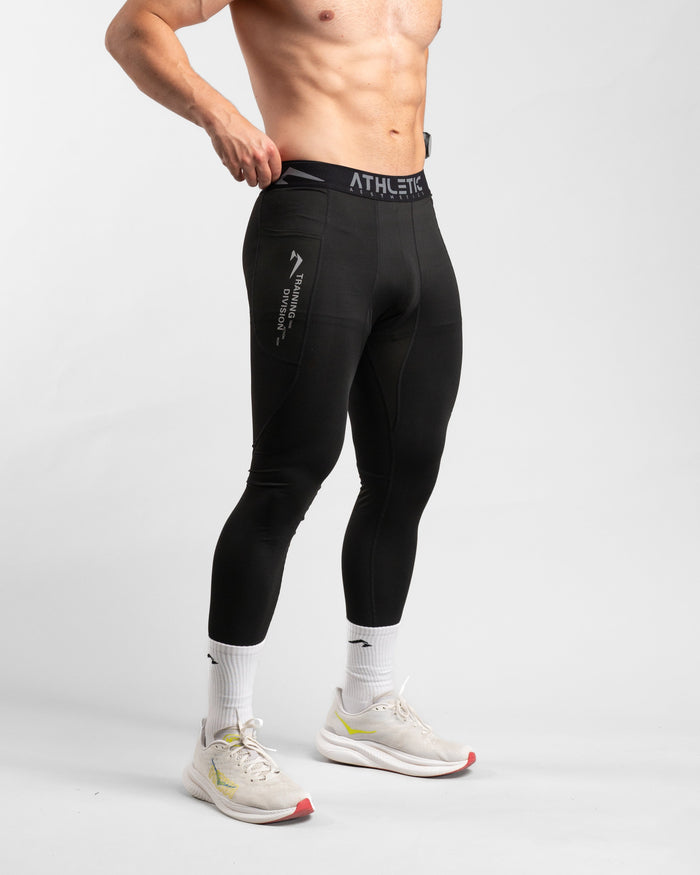 Core Compression Leggings (Black) - Athletic Aesthetics