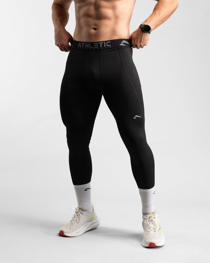 Core Compression Leggings (Black) - Athletic Aesthetics