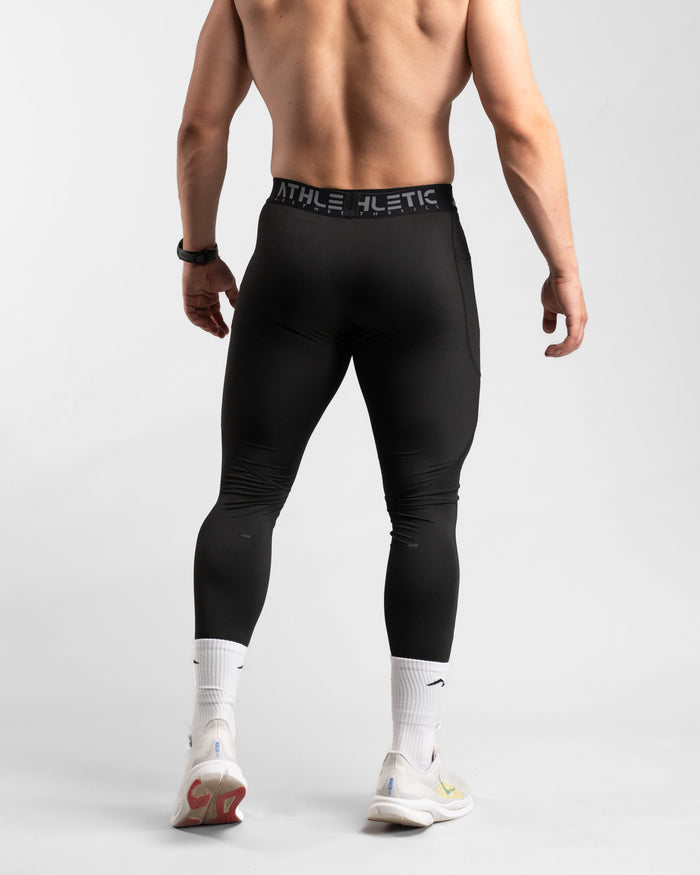 Core Compression Leggings (Black) - Athletic Aesthetics
