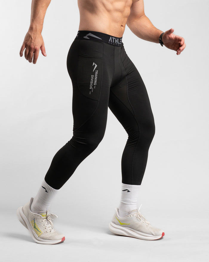 Core Compression Leggings (Black) - Athletic Aesthetics