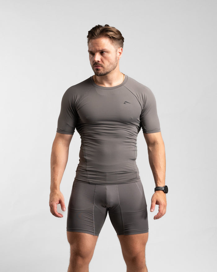 Core Compression Shirt (Clay/Black) - Athletic Aesthetics