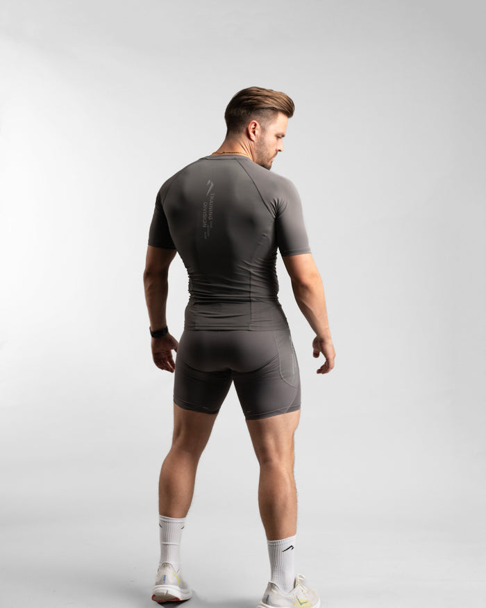 Core Compression Shirt (Clay/Grey) - Athletic Aesthetics