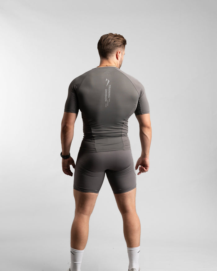 Core Compression Shirt (Clay/Grey) - Athletic Aesthetics