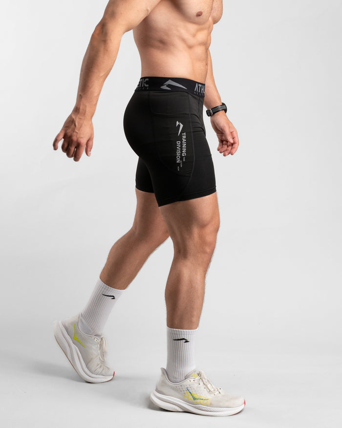 Core Compression Shorts (Black) - Athletic Aesthetics
