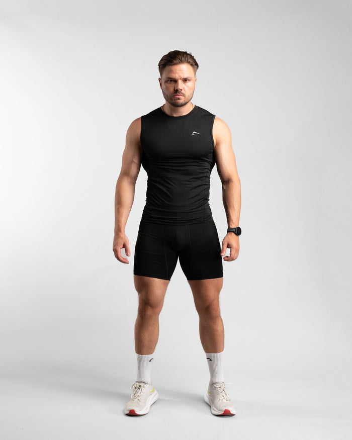Core Compression Tanktop (Black) - Athletic Aesthetics