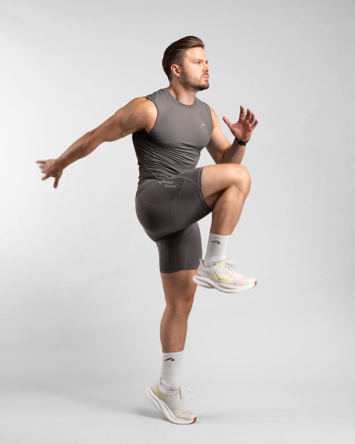 Core Compression Tanktop (Clay/Grey) - Athletic Aesthetics